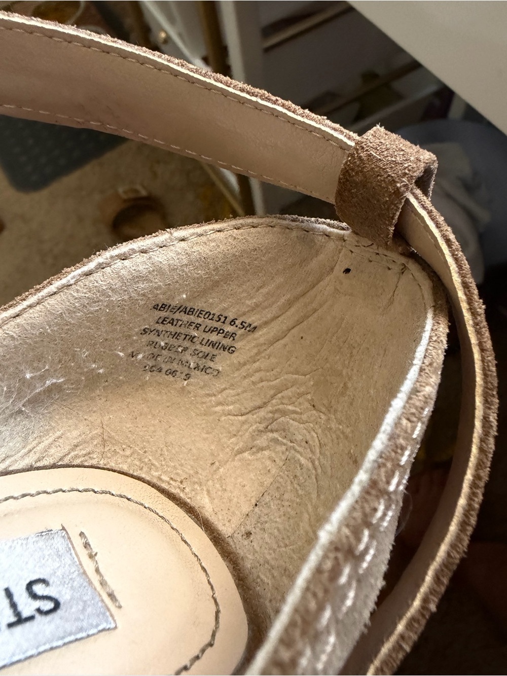 Steve Madden Tan Suede Slingback Mule wedges size 6.5 very comfort .